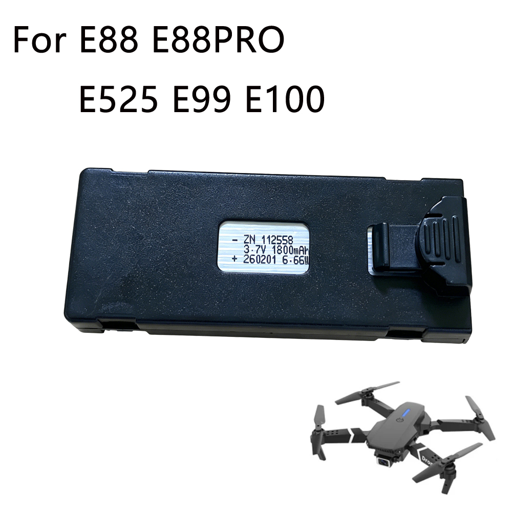 Rc Drone E88 - E88 Drone Batterij 3.7V 1800mAh Oplaadbare