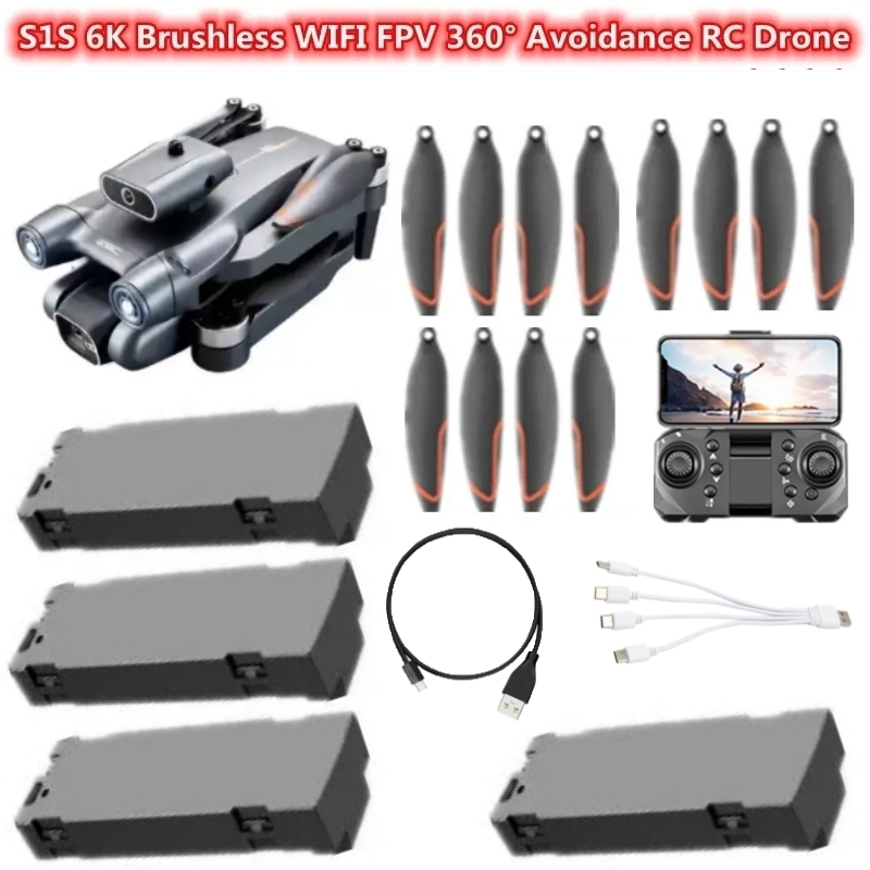 Drone Rc S1S - S1S 6K Borstelloze WIFI FPV 360