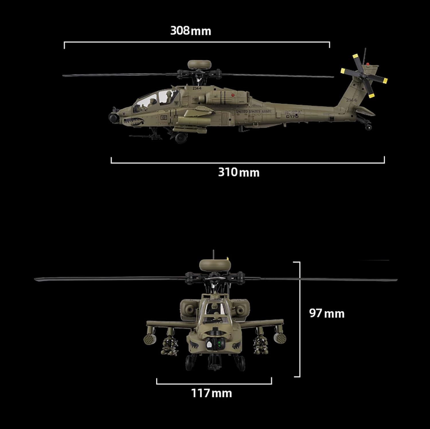 310MM 6CH C170 AH-64D RC Helik - Drone Rc Bolide recensie en prijs