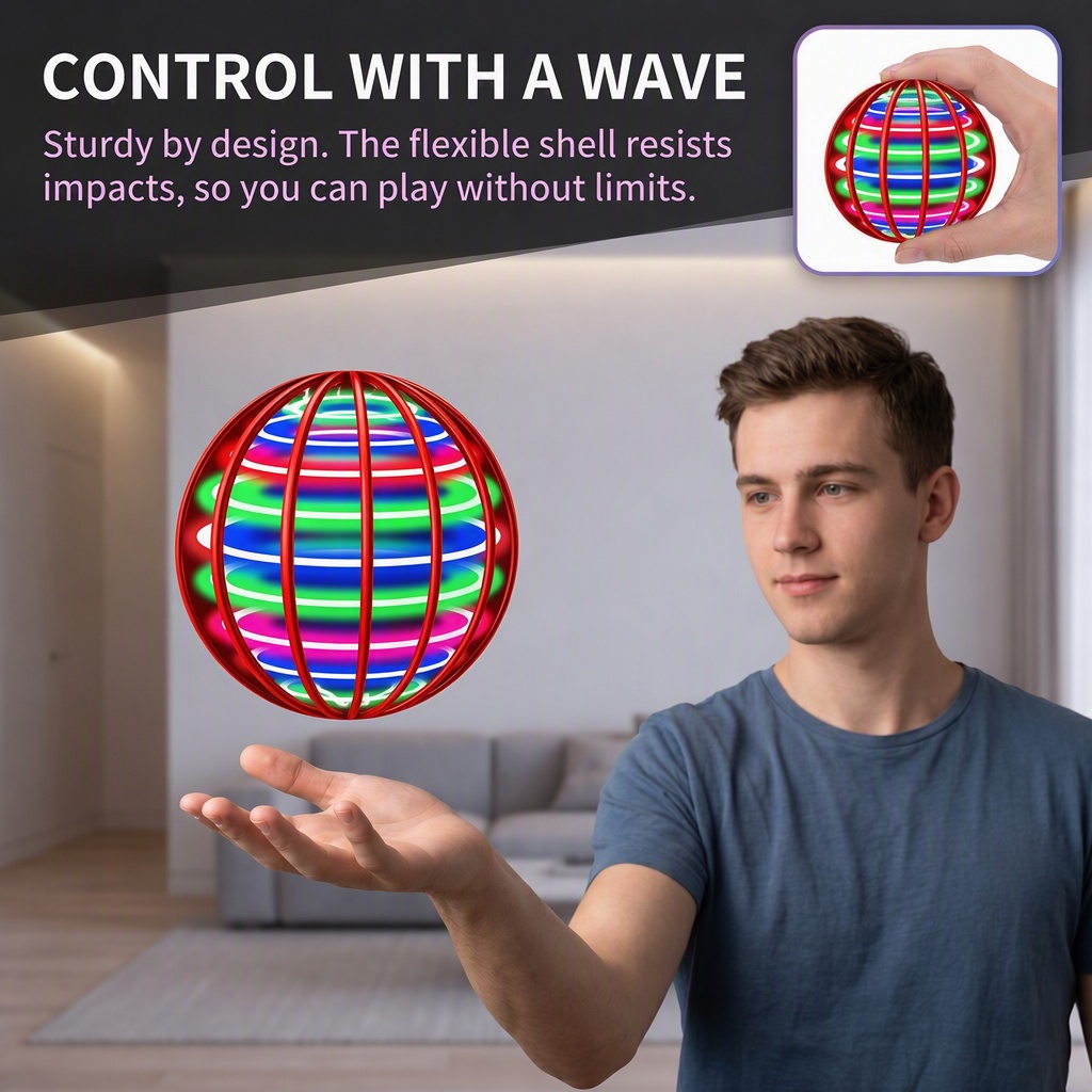 Vliegende bal met gekleurde LE - Drone Ball Rc recensie en prijs