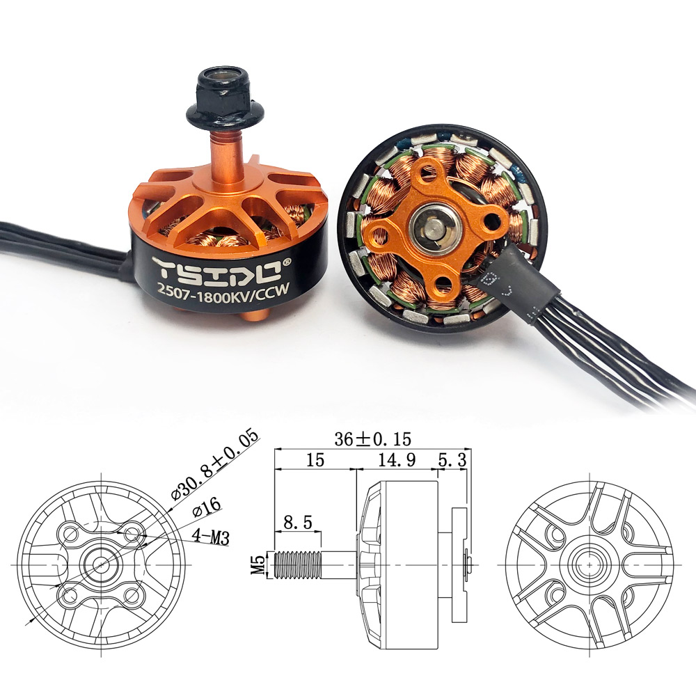 YSIDO 2507 1800KV 3-6S Borstel - Drone Reaper Rc recensie en prijs