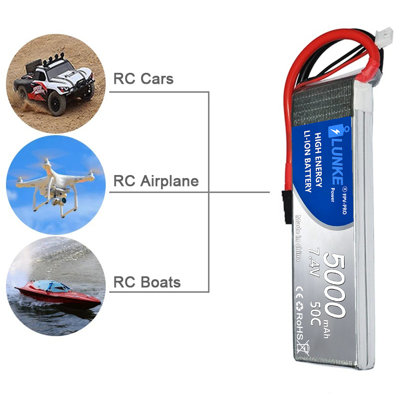 Lipo-batterij 2S 7.4V 5000mAh  - Drone Avion Rc recensie en prijs