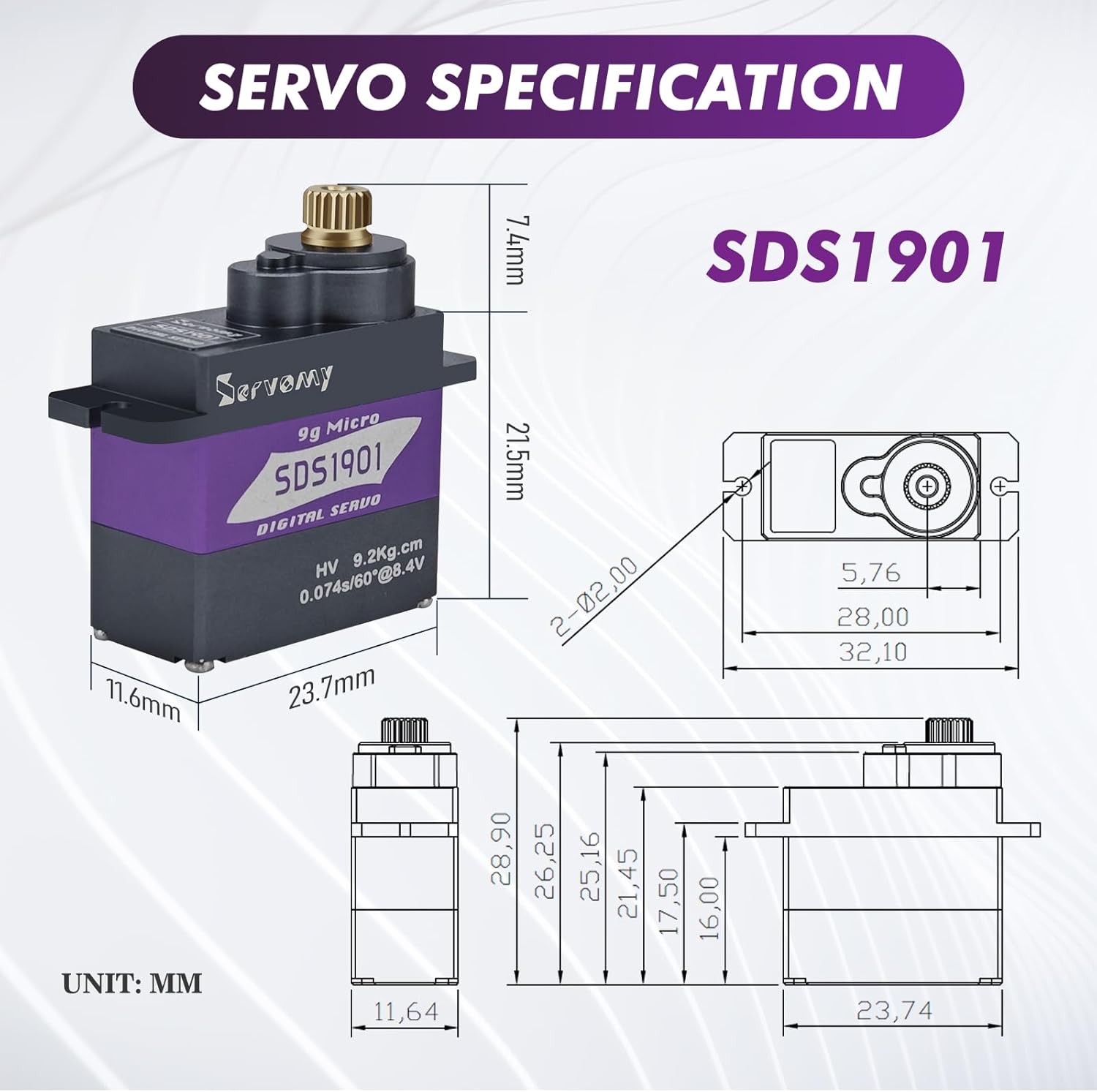 SERVOMY-SDS1901 Digitale 9G Mi - Drone And Car recensie en prijs